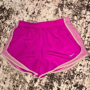 Nike Women's Dri-Fit Hot Pink Tempo Athletic Running Shorts with Built-In Liner